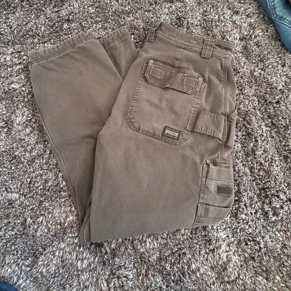 Mens Durable Earth Tone Cargo Pants Utility Workwear Outdoor Casual